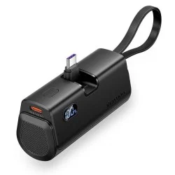 Vention Power Bank LED Display 4800mAh (USB-C + Lightning + USB-C) 22.5W Foldable USB-C Type _ black